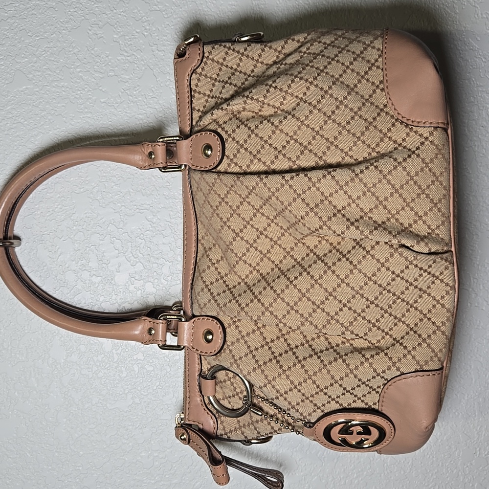 GUCCI Diamante Sukey Canvas Satchel